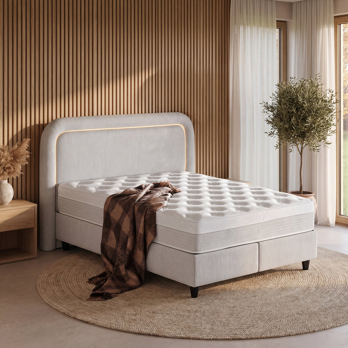 Lit coffre BEAUM Design Japandi Stone 160 × 200 cm