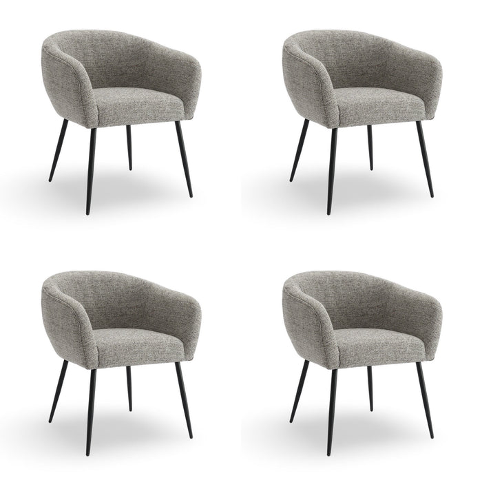 Eetkamerstoel Antoly Linnen Antraciet Set van 4