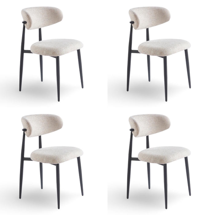 Japandi Eetkamerstoel Arles Stone Set van 4