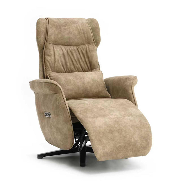Elektrisch Relax Fauteuil Micro Suede Teron Taupe