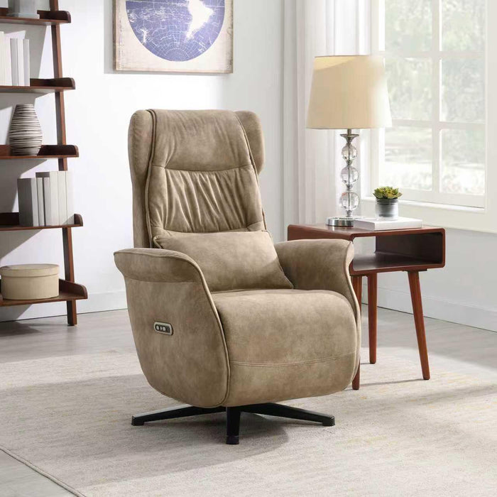 Elektrisch Relax Fauteuil Micro Suede Teron Taupe