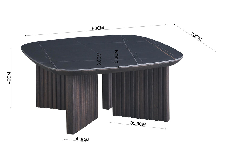 Salontafel SAMOIS Keramiek Zwart 90 x 90 cm