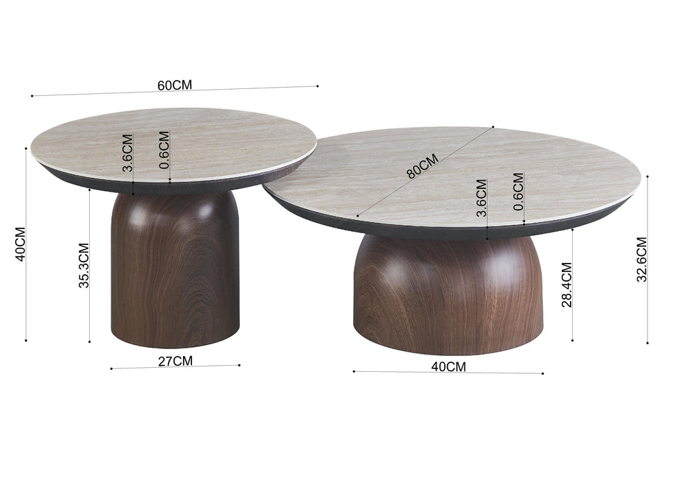 Tables basses 2-en-1 MEDARD Céramique