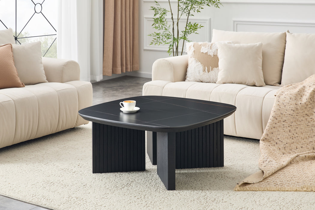 Salontafel SAMOIS Keramiek Zwart 90 x 90 cm