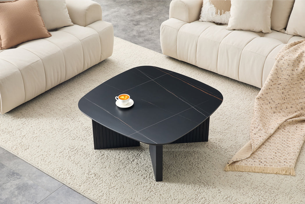 Salontafel SAMOIS Keramiek Zwart 90 x 90 cm