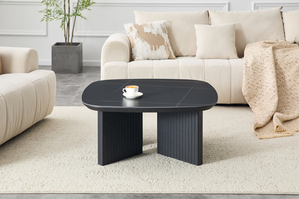 Salontafel SAMOIS Keramiek Zwart 90 x 90 cm