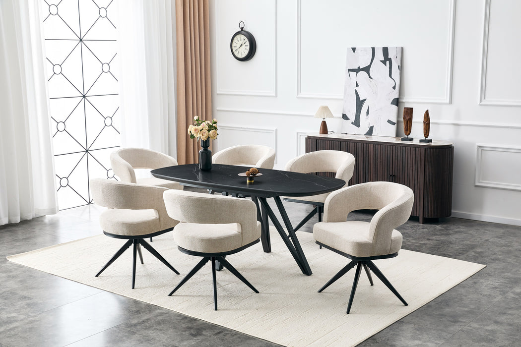 Eettafel TRESSIN Keramiek Zwart 160 cm