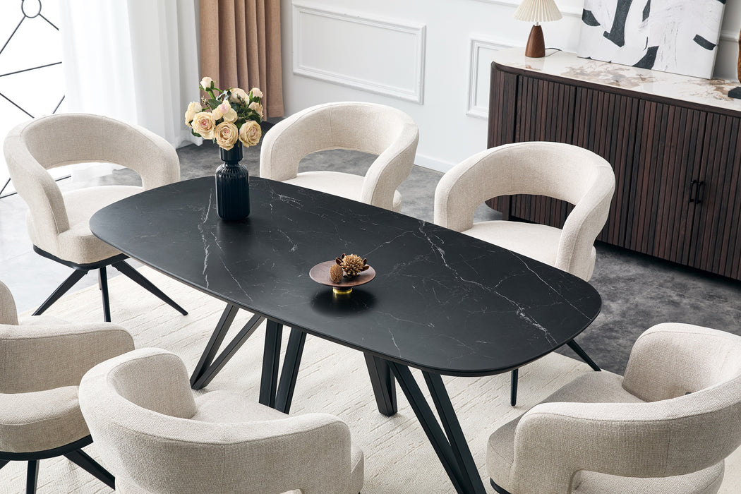 Eettafel TRESSIN Keramiek Zwart 160 cm