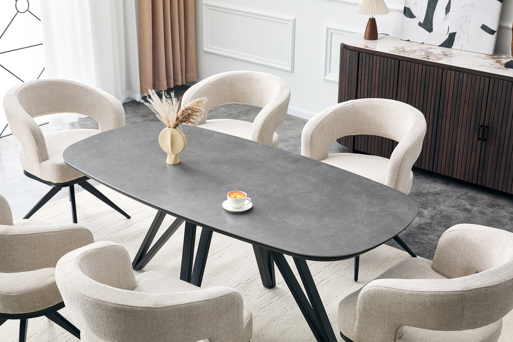 Table à manger TRESSIN Céramique Anthracite 160 cm