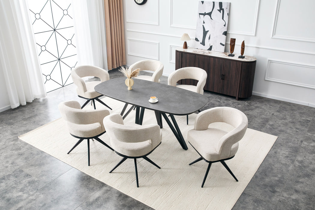 Table à manger TRESSIN Céramique Anthracite 160 cm