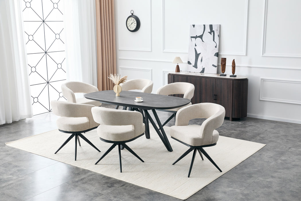 Table à manger TRESSIN Céramique Anthracite 160 cm