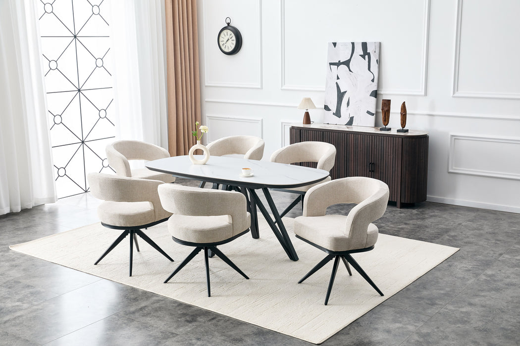 Table à manger TRESSIN Céramique Blanc 160 cm