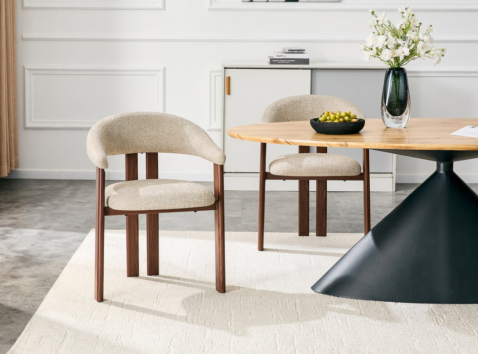 Japandi Eetkamerstoel MOUZ Linnen Stone