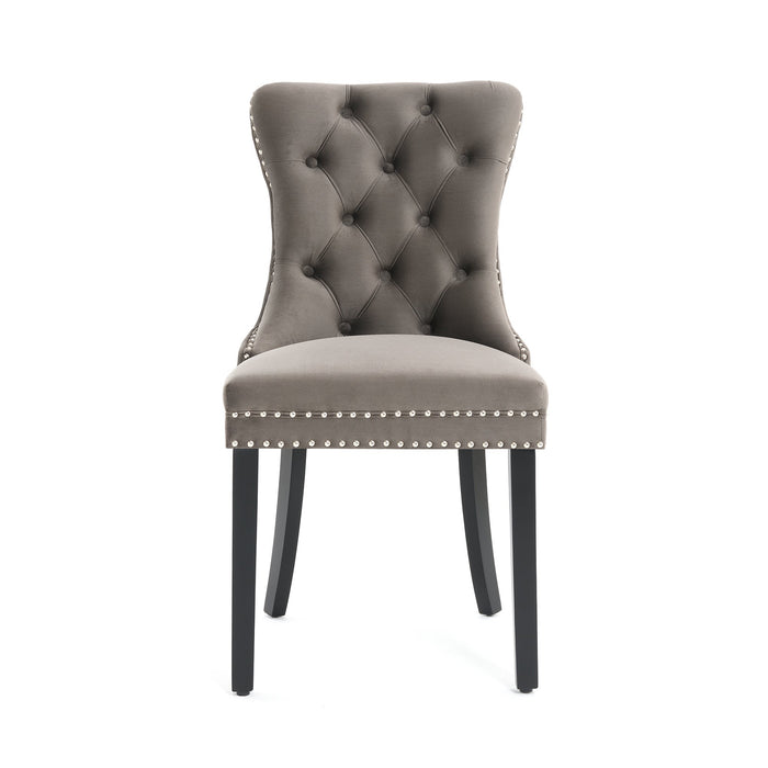 Eetkamerstoel Bains Velours Taupe Set van 2