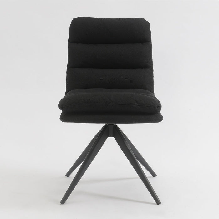 Draaibare Eetkamerstoel Nessa Zwart Set van 2