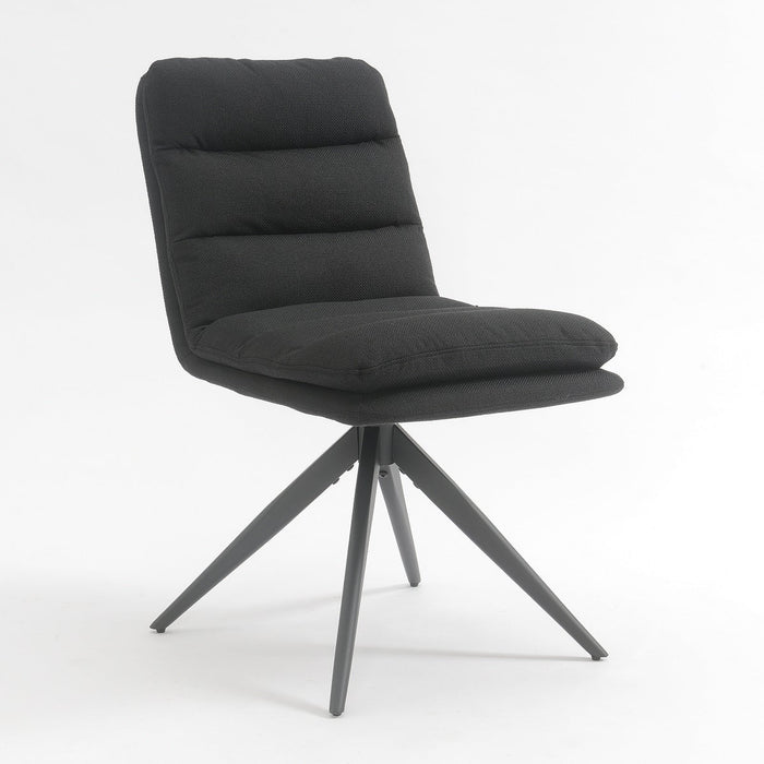 Draaibare Eetkamerstoel Nessa Zwart Set van 2