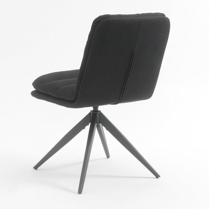 Draaibare Eetkamerstoel Nessa Zwart Set van 4