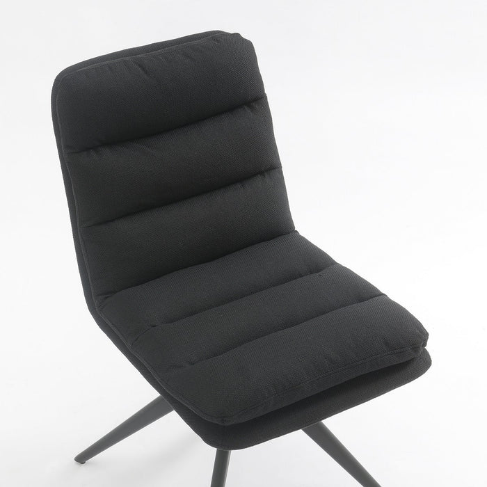 Draaibare Eetkamerstoel Nessa Zwart Set van 2