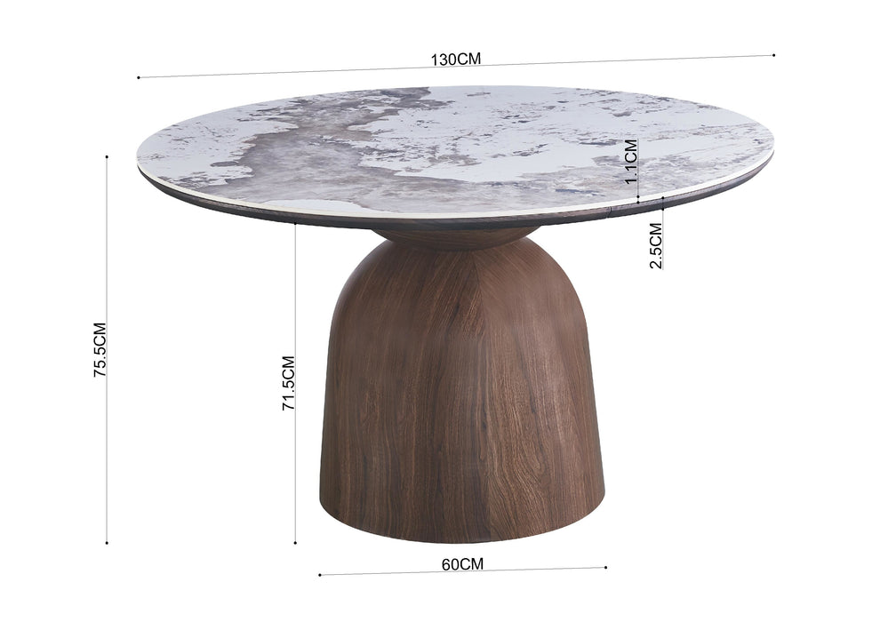 Table de salle à manger ronde MEDARD 130 cm Pandora