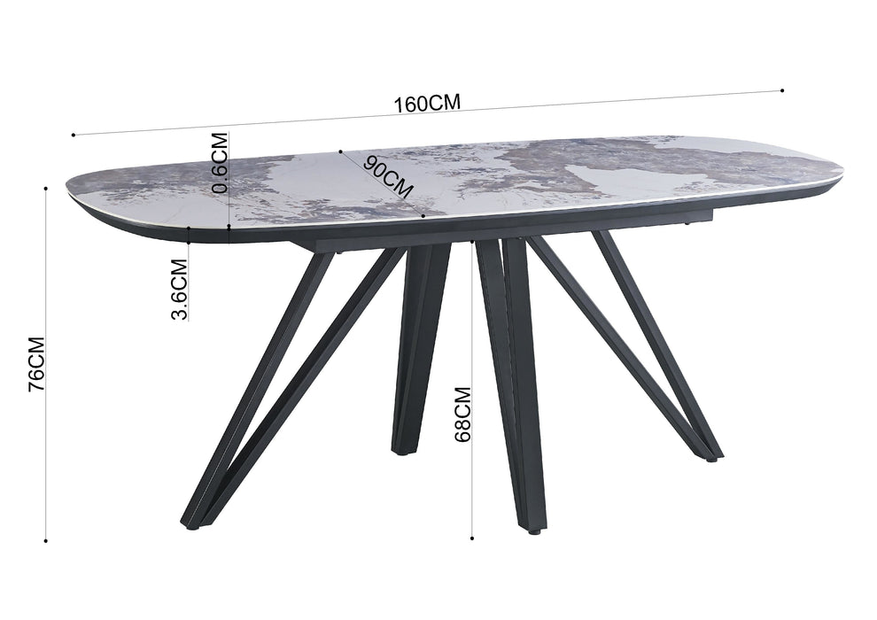 Eettafel TRESSIN Keramiek Pandora 160 cm