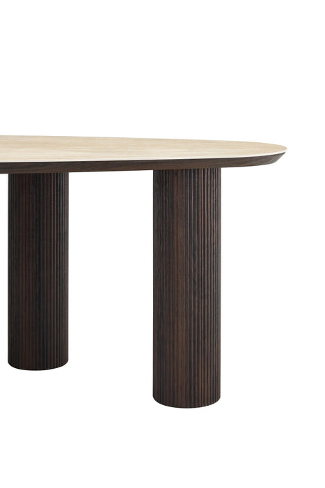 Eettafel CORCONE Keramiek Organisch Travertin Look 180 cm