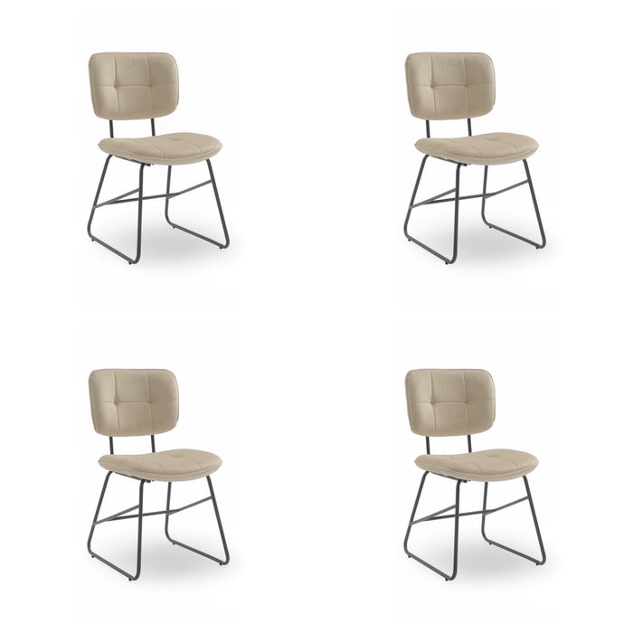 Eetkamerstoel Didier Velours Stone Set van 4