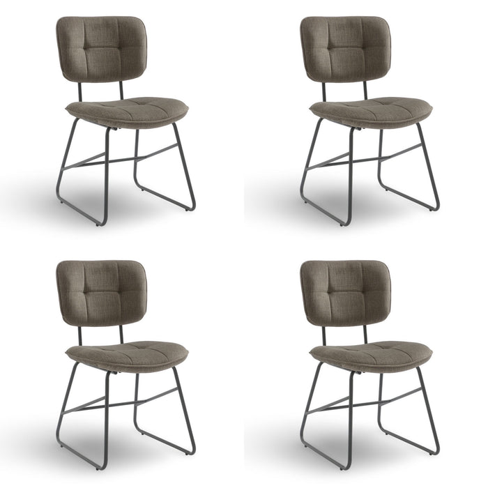 Eetkamerstoel Didier Velours Taupe Set van 4