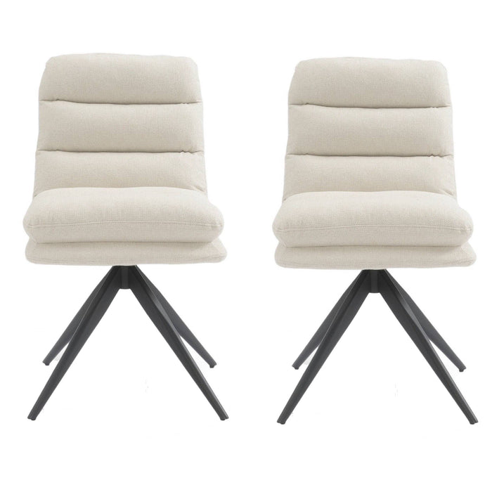 Draaibare Eetkamerstoel Nessa Stone Set van 2