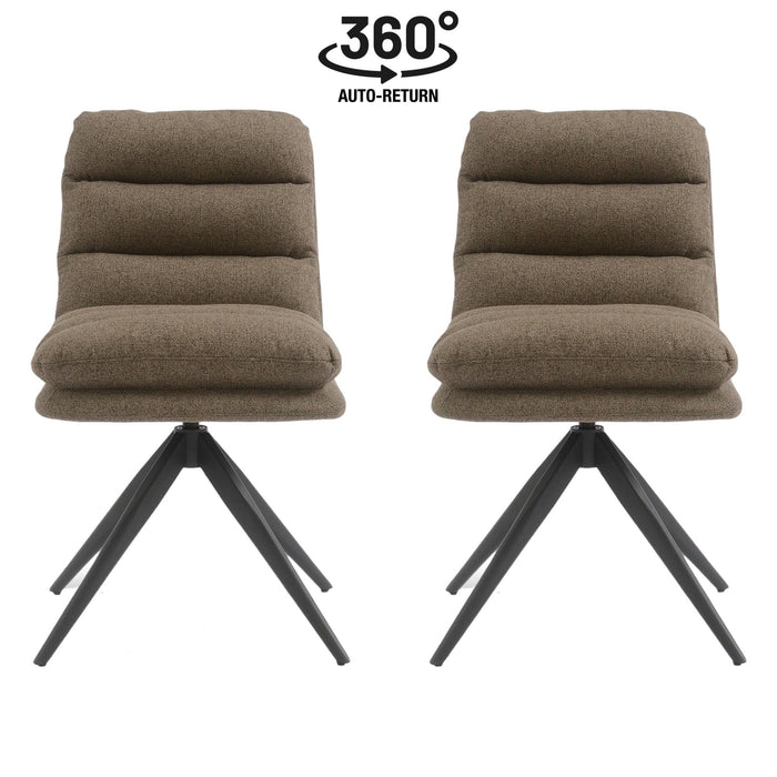 Draaibare Eetkamerstoel Nessa Taupe Set van 2