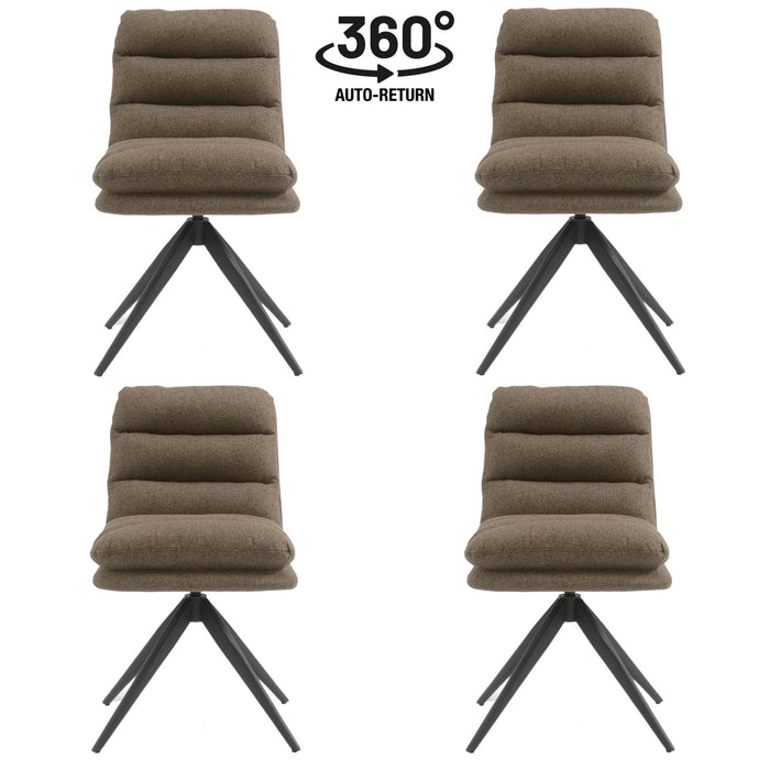 Draaibare Eetkamerstoel Nessa Taupe Set van 4