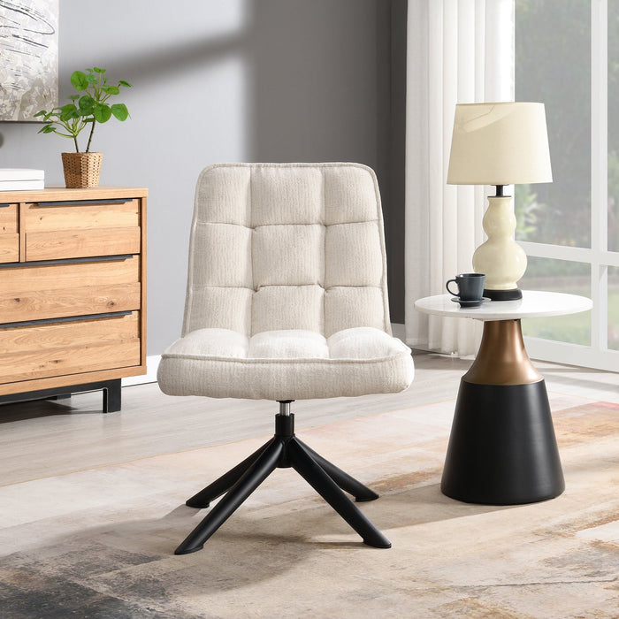 Fauteuil Luchon Japandi Creme Draaibaar