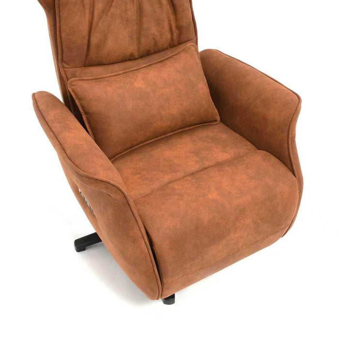 Elektrisch Relax Fauteuil Micro Suede Teron Cognac
