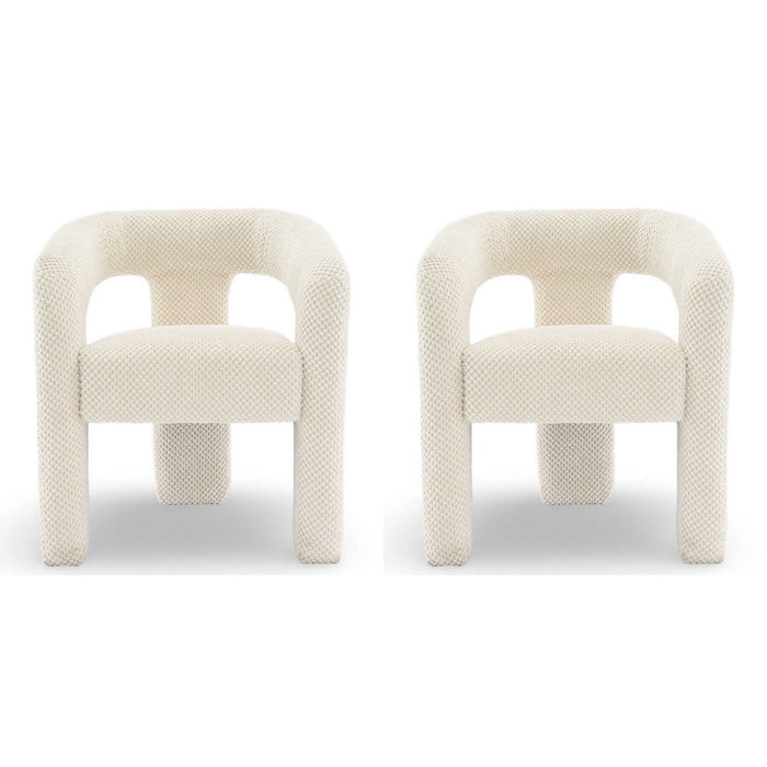 Eetkamerstoel Armeno Boucle Creme Set van 2