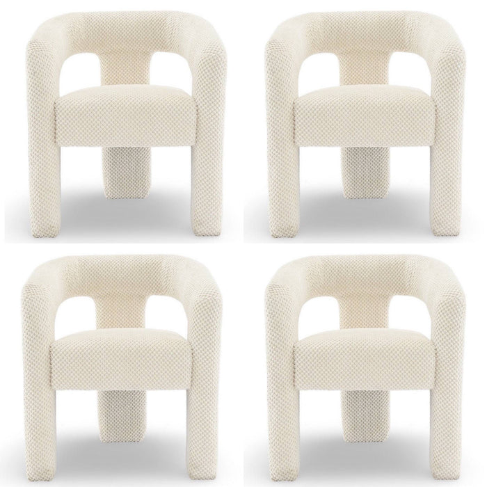 Eetkamerstoel Armeno Boucle Creme Set van 4