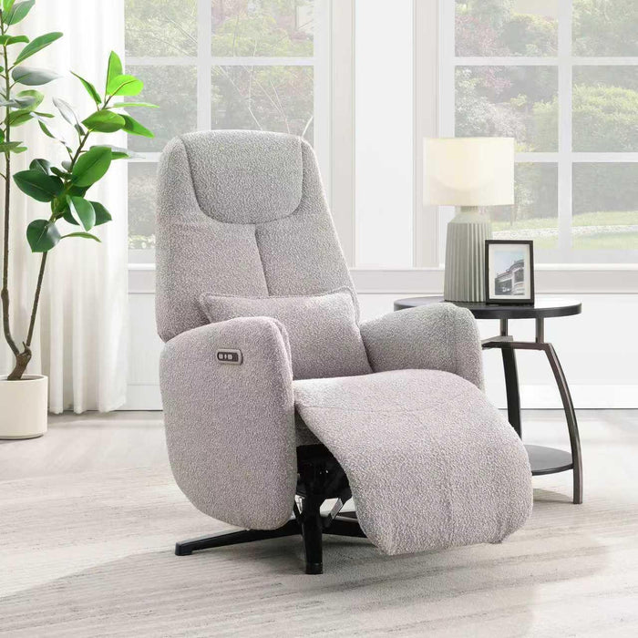 Elektrisch Relax Fauteuil Gervais Boucle Taupe