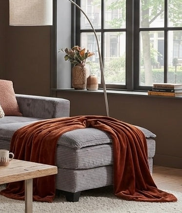 ARBEN Ecksofa Taupe Cordstoff