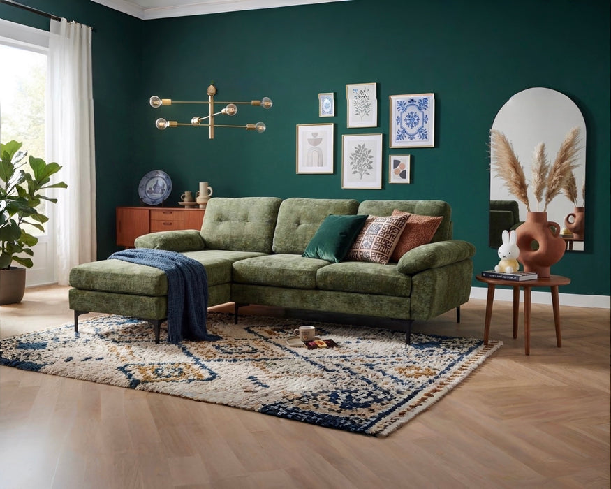 Ecksofa AMANS Smaragdgrün Links