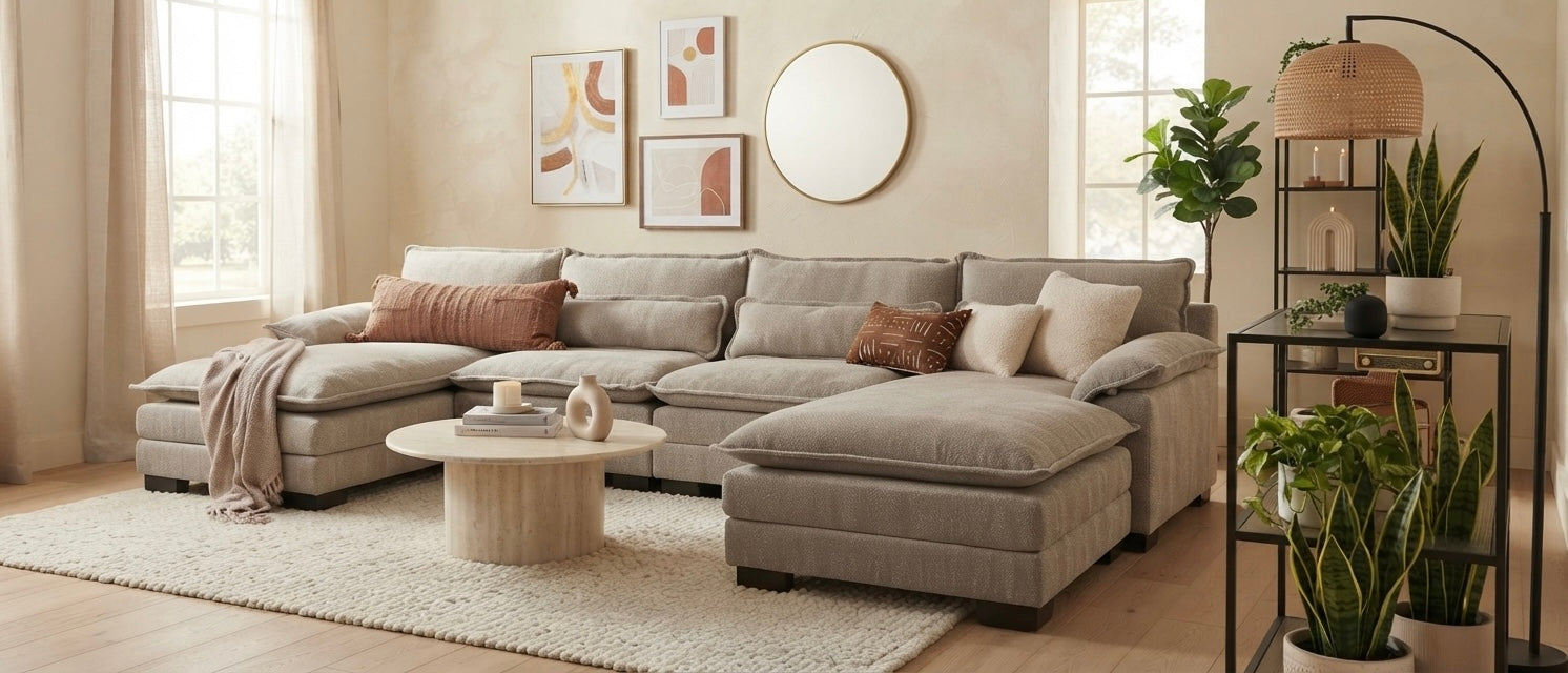 RIVERY Canapé Lounge Double Taupe