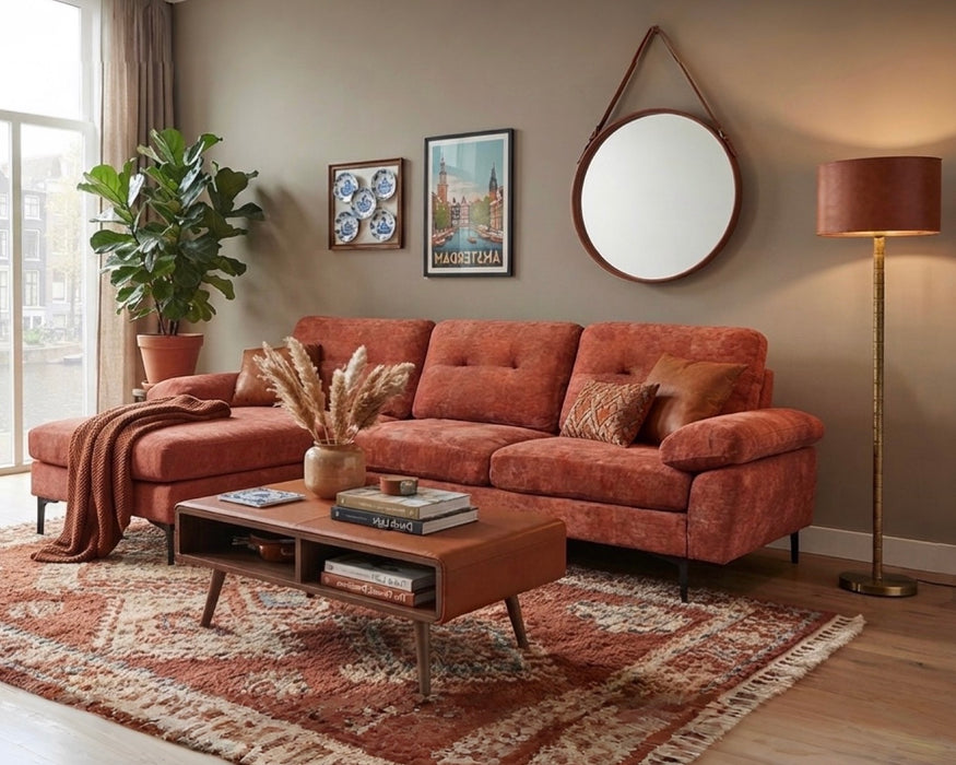 Ecksofa AMANS Cognac Links