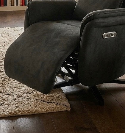 Elektrisch Relax Fauteuil Valois Microfiber Leer Zwart