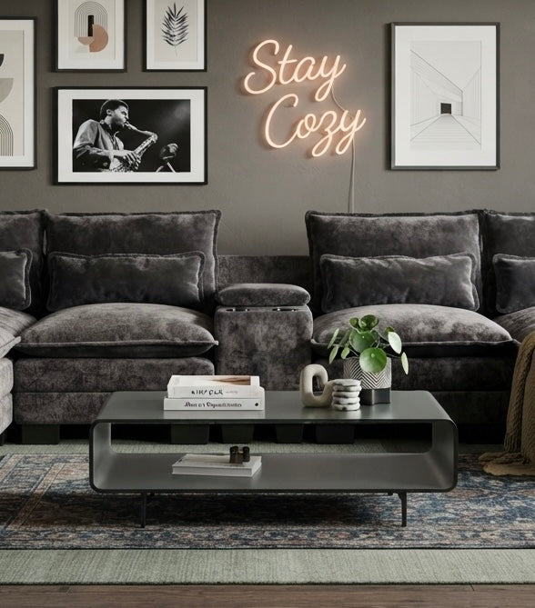 RIVERY Loungebank met Console Antraciet