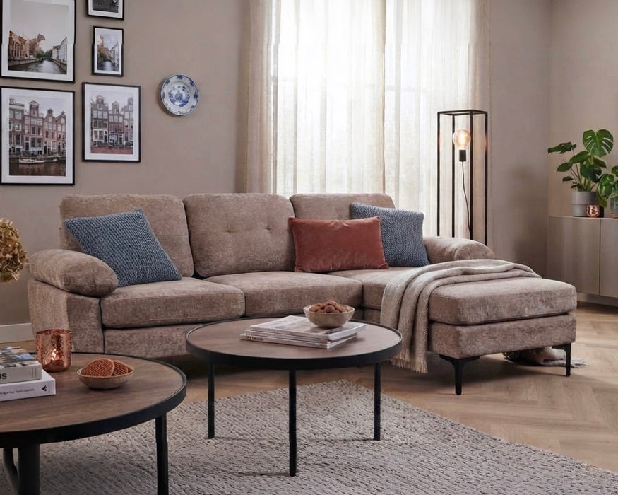 Ecksofa AMANS Taupe Rechtsausführung
