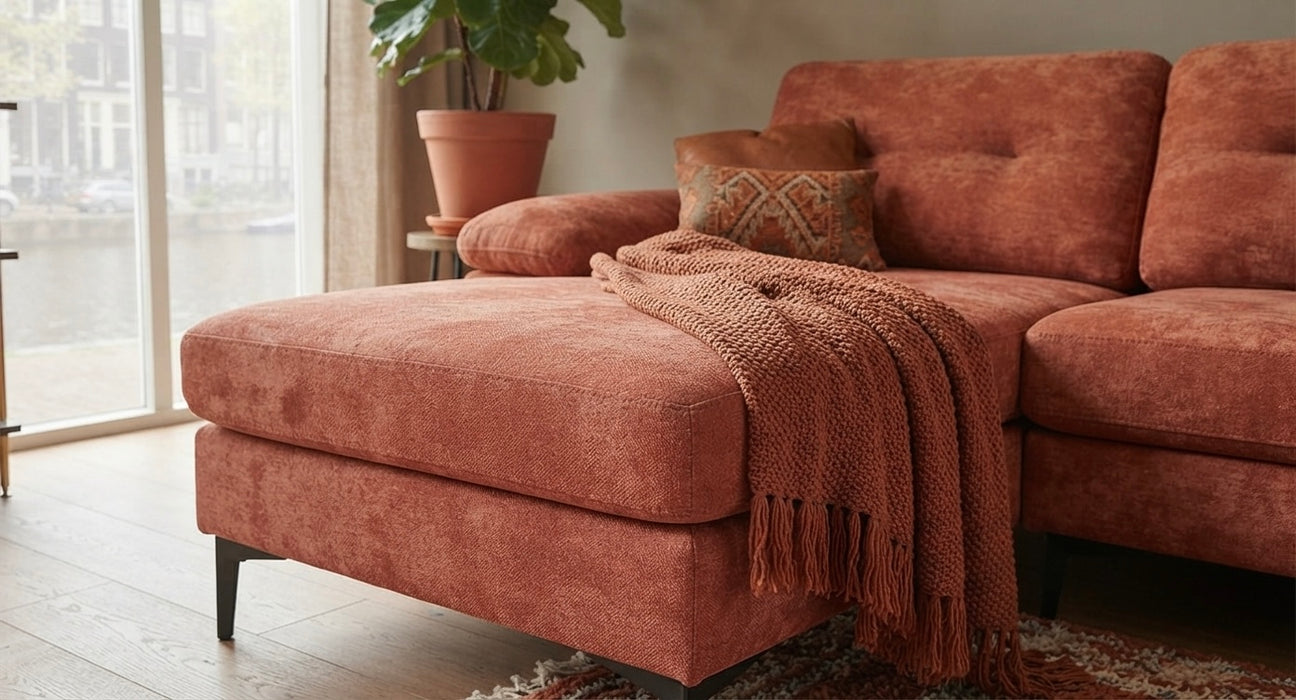 Ecksofa AMANS Cognac Links