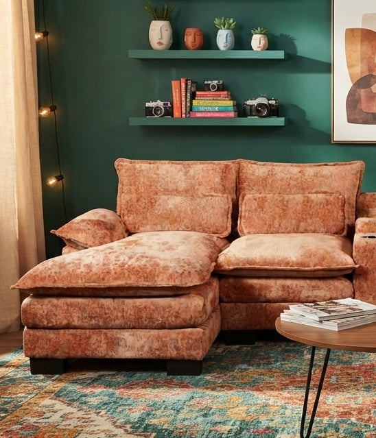 RIVERY Loungebank met Console Cognac