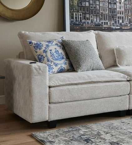 ARBEN Ecksofa Stone Cordstoff