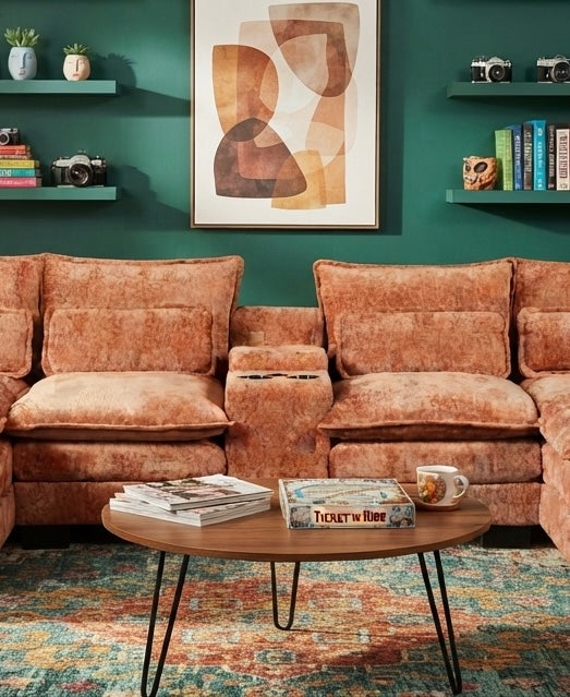 RIVERY Loungebank met Console Cognac