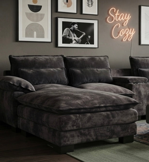 RIVERY Loungebank met Console Antraciet