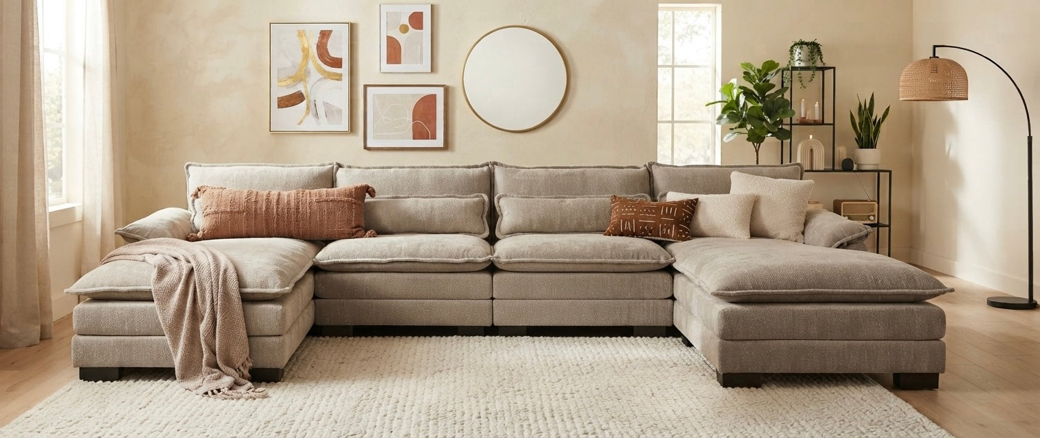 RIVERY Canapé Lounge Double Taupe