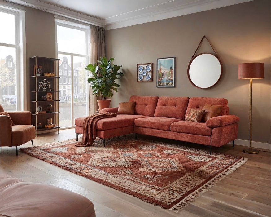 Ecksofa AMANS Cognac Links