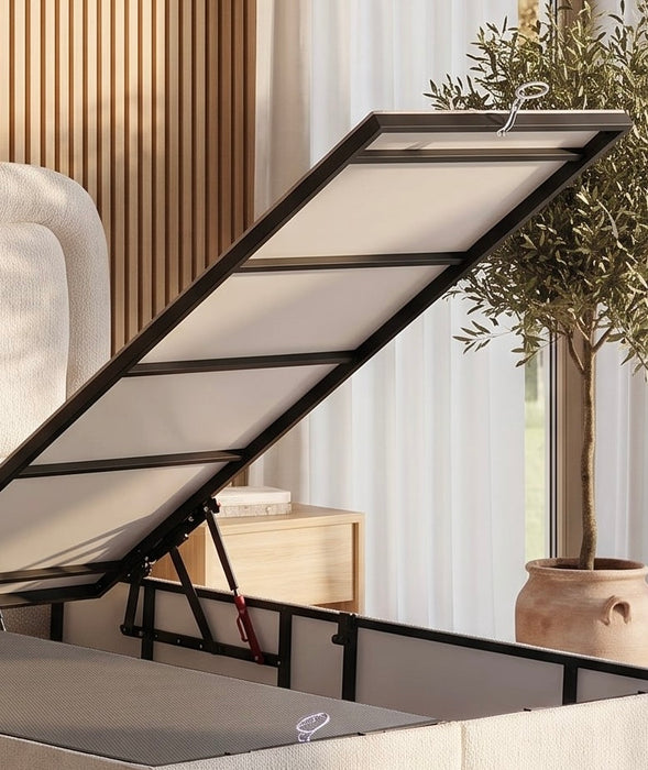 Lit coffre BEAUM Design Japandi Stone 160 × 200 cm